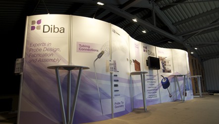Custom built exhibition stand to display product & flatscreen