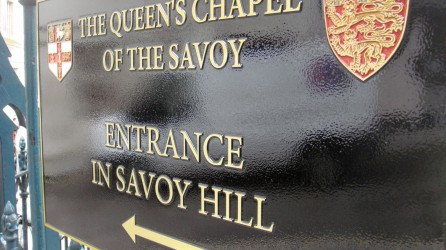 Fabricated Sign for The Queens Chapel of the Savoy