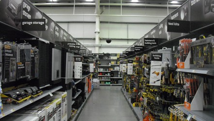 Various weight grey centred display board for Homebase