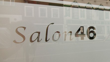 Reversed frosted window vinyl