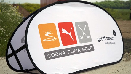 Popout Banner, double sided 2m wide